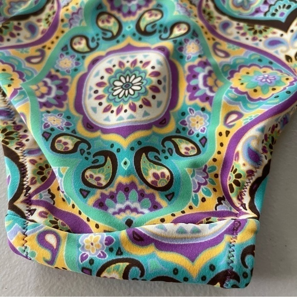 Victoria Secret Swim Bikini Bottom m Classic Hipster Purple Aqua Paisley EUC - Picture 4 of 7